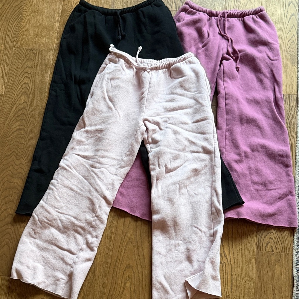 3 PAIR TARGET Wild fable sweatpants Cozy Fleece Pants Set - Black, Pink, Purple